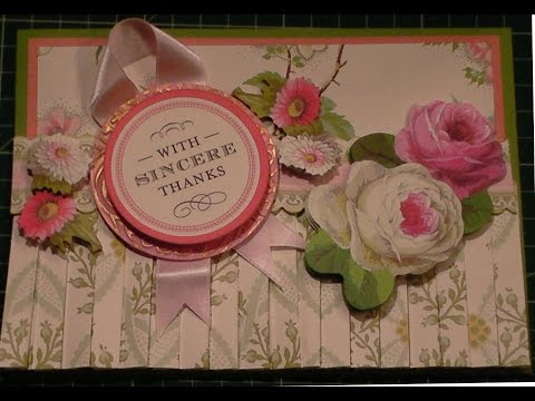 81.Card Tutorial: Classic Anna Griffin Floral Folded Skirt Card