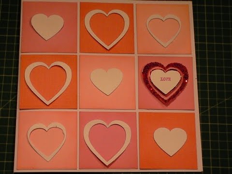 82. Card Tutorial: Modern Valentines Day Heart Diecut Card