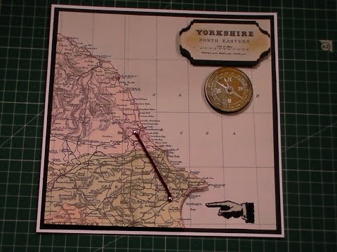 88. Card Tutorial: Unusual Map Birthday Travel Card complete with blooper..