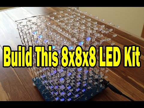 8x8x8 3D LED cube kit tutorial how-to build this one of a kind project