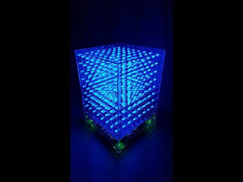 8x8x8 Blue LED Cube Kit with MP3 Music Spectrum