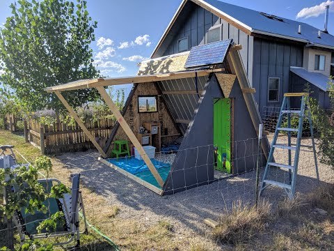 A-frame playhouse, made from a swingset.