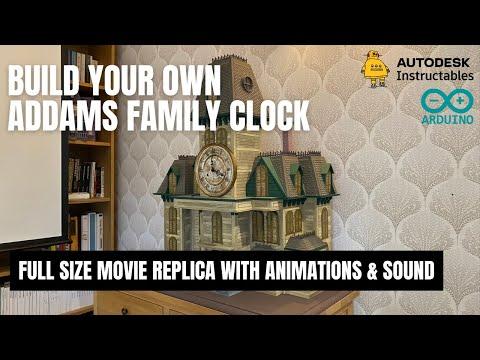 ADDAMS FAMILY MOVIE CLOCK - Full Size Replica with Animations &amp; Sound