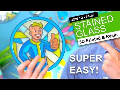 AMAZING 3D Printed Stained Glass - SUPER EASY RESIN ART