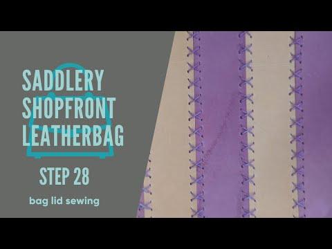 ATSaddlery Shopfront leather BAG - Step 28 Bag Lid - Sewing the Pieces Together