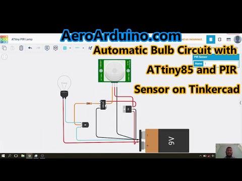 ATtiny PIR Automatic Lamp Project With Tinkercad and CodeBlocks