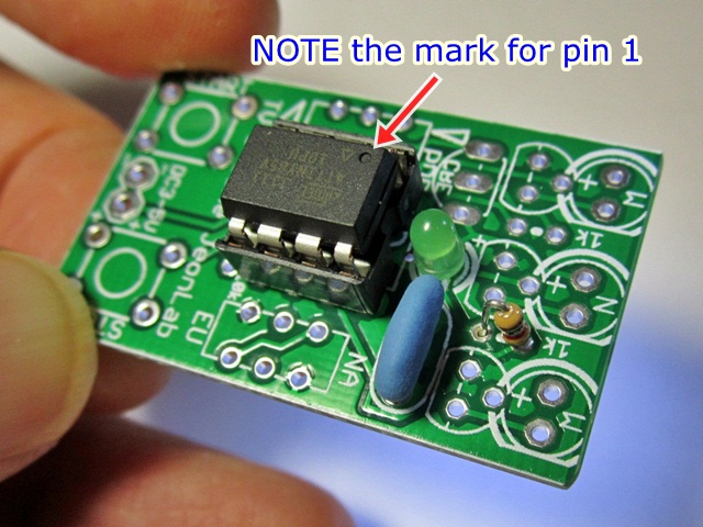 ATtiny85V orientation on TV-B-Gone_JeonLab.JPG