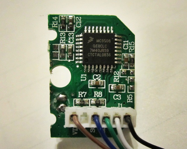 Accelerometer part of the Wii Nunchuck PCB bottom.JPG