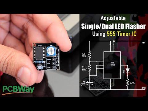 Adjustable Single/Dual LED Flasher Using 555 Timer IC