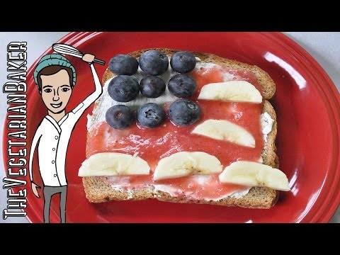 American Flag Toast (July 4th Recipe) (TheVegetarianBaker)