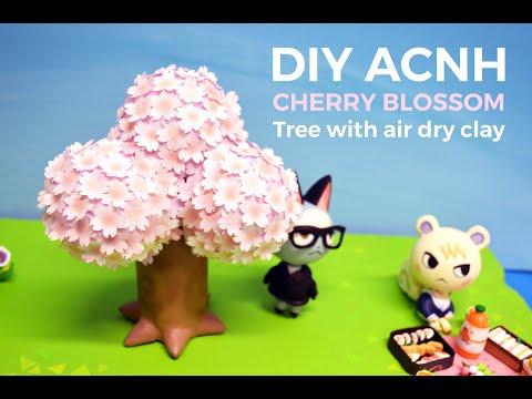 Animal Crossing DIY Cherry Blossom Tree with air dry clay