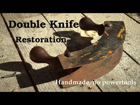 Antique Rusty double Knife restoration - Handmade, no powertools used