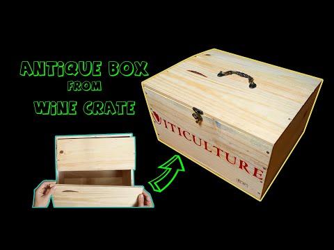 Antique box made from wine crate