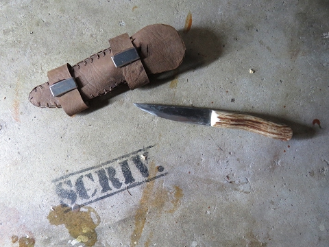 Antler knife with sheath!