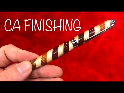 Applying a CA Glue Finish to a pen