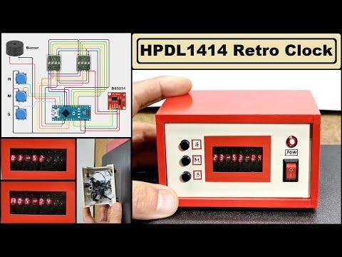 Arduino HPDL1414 Retro Clock with Set and Alarm Functions