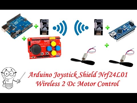 Arduino Joystick Shield Nrf24l01 Wireless 2 dc motor control  -- RC Car Project Part 1