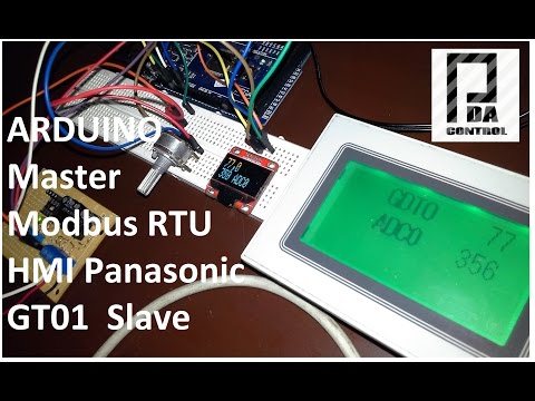 Arduino Modbus Master RTU  and HMI Panasonic GT01 Modbus Slave : PDA_Control