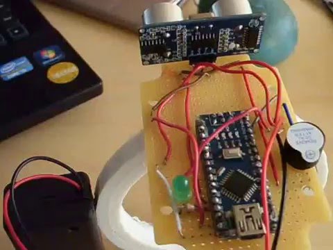 Arduino Nano + Ultrasonic Sensor for blind person navigation - PCB + Plastic Bracelet