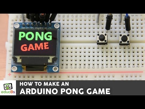 Arduino Project: Pong Game using an Arduino Uno and Color OLED display (SSD1331). Easy tutorial