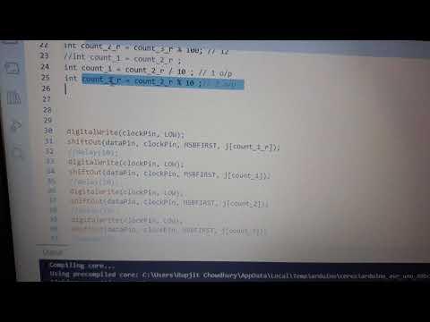 Arduino Uno as counter. 7 segment display driver with CD4094 shift register.
