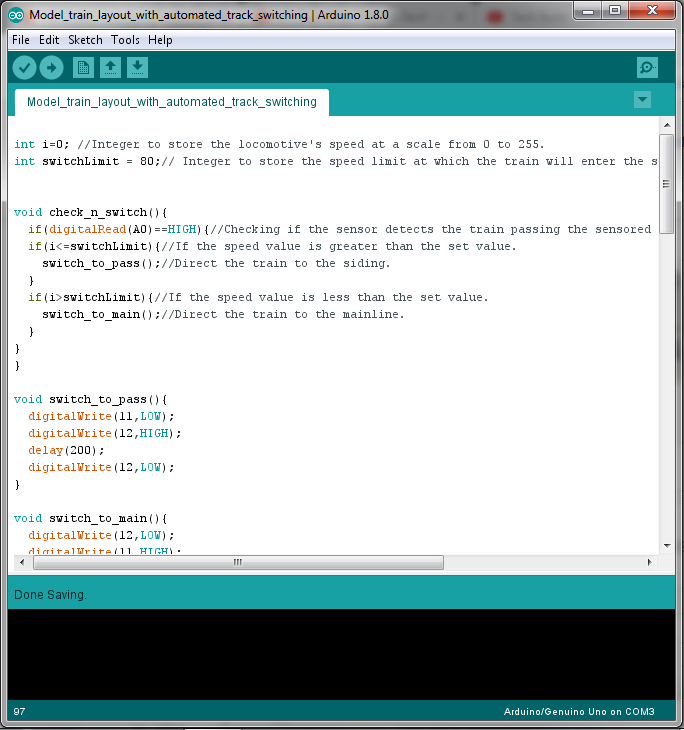 Arduino program image for model train layout with automated siding.PNG