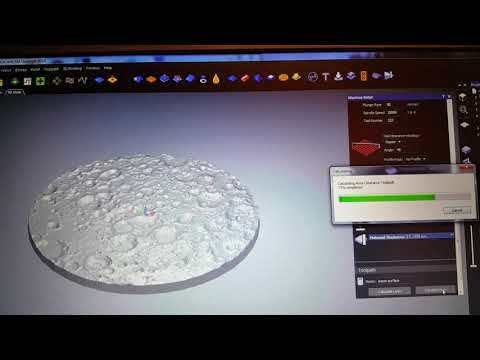 ArtCAM generating toolpath for the Moon Surface dessert