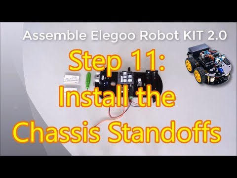 Assemble Elegoo Smart Car Robot KIT 2.0 Step 11: Installing the Standoffs/Spacers on the Chassis