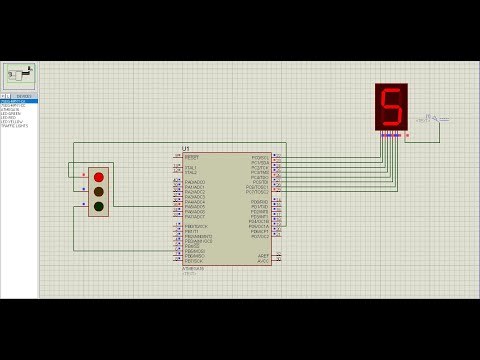 Atmega16 based traffic light project prototype using 7 segment display(Proteus Simulation)