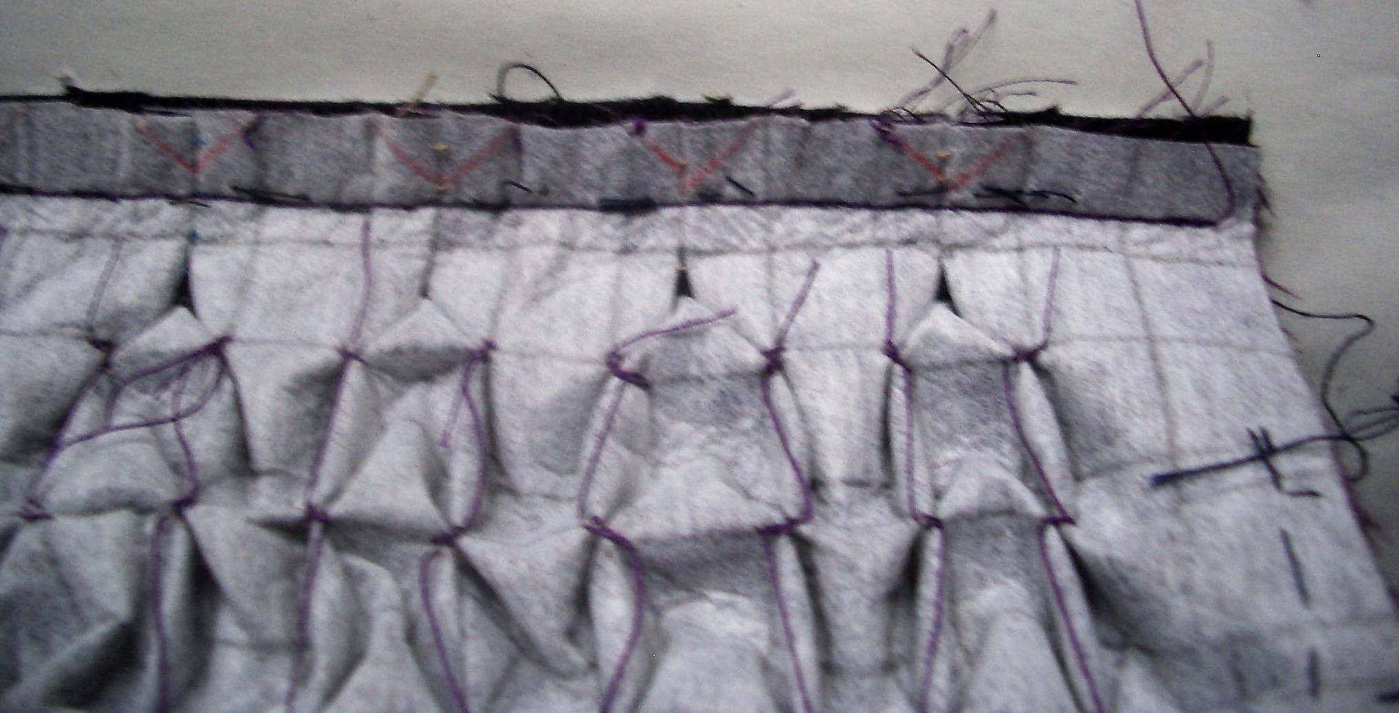 Attaching smocking to bag top.JPG