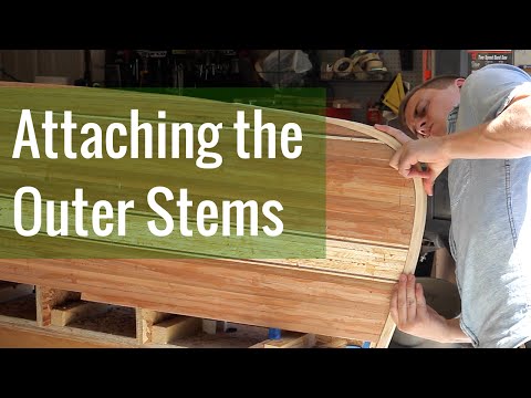 Attaching the Outer Stems (Ep 8 - Cedar Strip Canoe Build)