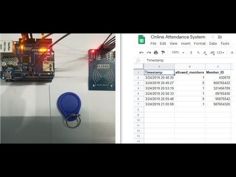 Attendance System with storing Data on Google Spreadsheet using RFID and Arduino Ethernet Shield