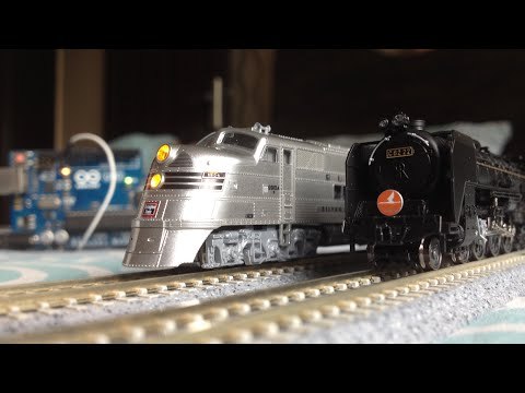 Automated model railway layout running two trains(Version 2) | Arduino based