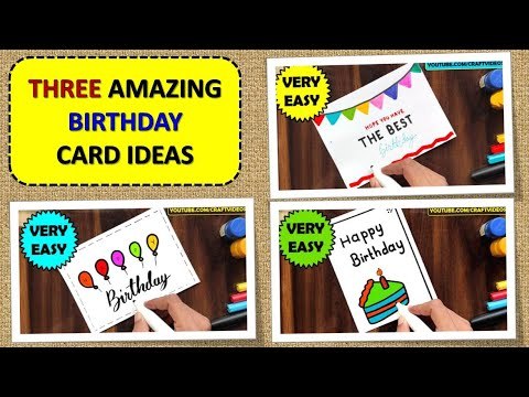 BIRTHDAY CARD DRAWING EASY | 3 AMAZING BIRTHDAY CARD