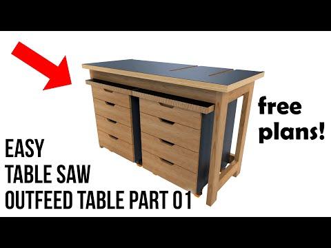 BUILD this Simple OUTFEED TABLE with DIY Tool Storage! Part 1