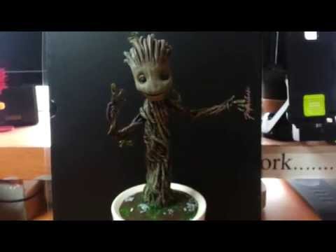 Baby Dancing Groot that I made for my wife's Birthday