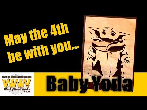 Baby Yoda - May the Fourth be with you. Off the Cuff - Wacky Wood Works.