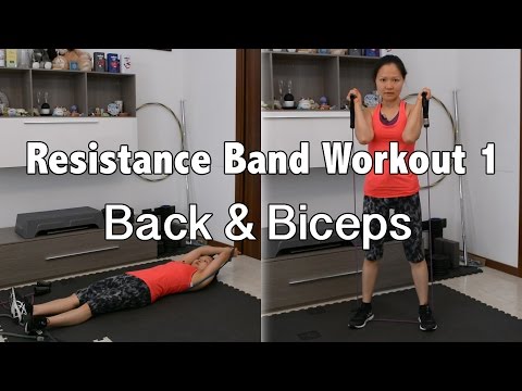 Back &amp;amp; Biceps Resistance Band Superset Circuit Workout