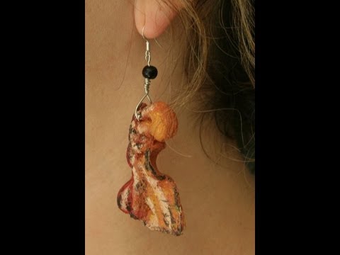 Bacon Earrings Molded from Real Bacon