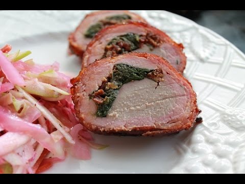 Bacon Weave Wrapped Stuffed Pork Loin