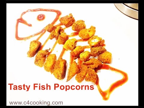 Baked Fish Popcorn Recipe - Spicy fish popcorns - easy tasty snack/sidedish/taco filling