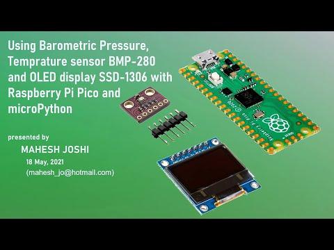 Barometric pressure and temperature sensor and OLED display with Raspberry Pi Pico