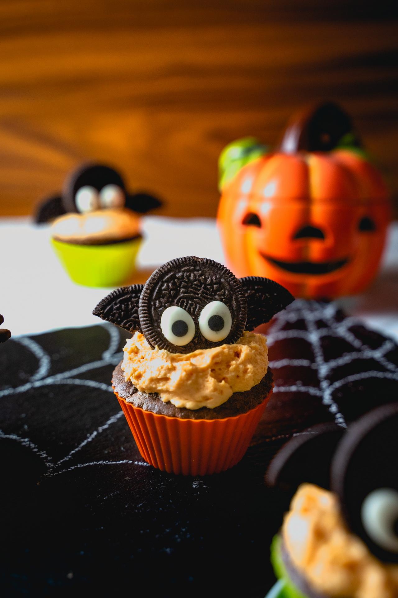 Bat &amp; Spider Halloween Cupcakes - Single Bat.jpg