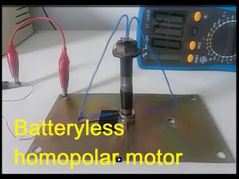 Batteryless Homopolar driven by cellphone charger - operation