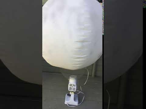 Beach ball on top of fan