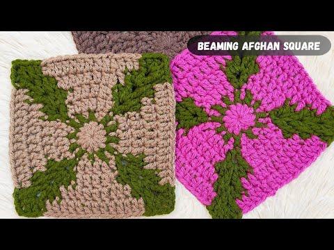 Beaming Crochet Afghan Square Part of Melange Blanket CAL