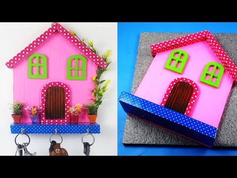 Beautiful! Wall Decoration Key Holder Idea - Easy DIY Home Decoration Idea from Waste Material!