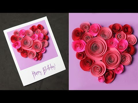 Beautiful Birthday Greeting Card Idea | Pop up Rose Heart | DIY Birthday card