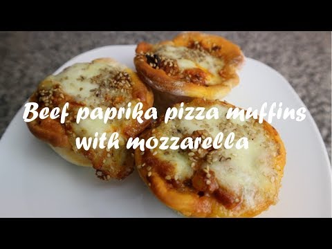 Beef paprika pizza muffins with mozzarella recipe