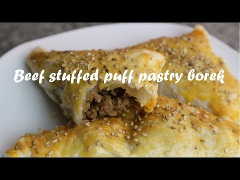 Beef stuffed puff pastry borek recipe